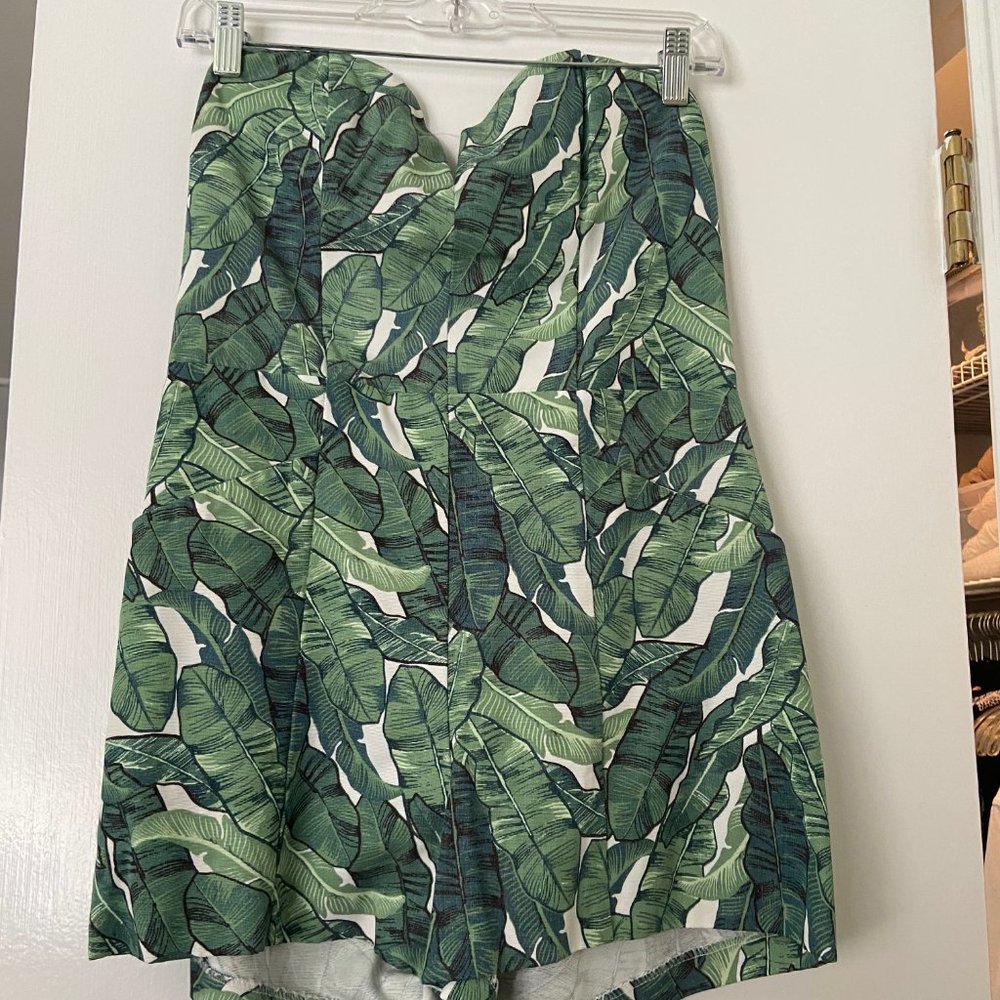 H&M Palm Leaf Strapless Romper, 8
